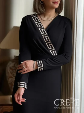 پیراهن چپ و راستی حاشیه‌دار لیتا