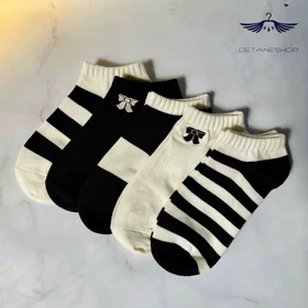 جوراب مچی طرح پاپیون سفید و مشکی