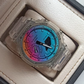 ساعت مچی جیشاک 2100 بند رابر شفاف صفحه هولوگرامی