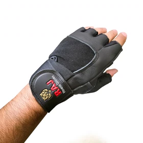 دستکش مردانه بدنسازی RAJ مشکی قرمز