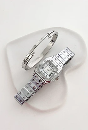 دستبند زنانه کارتیه لاو میخی استیل 827