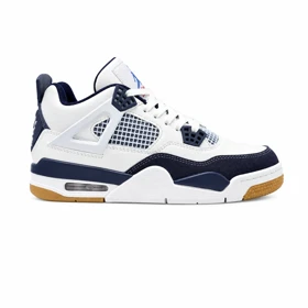کفش و کتانی مردانه ساق‌دار مدل جردن NIKE AIR JORDAN 4 رنگ سفید سرمه ای کد 2186