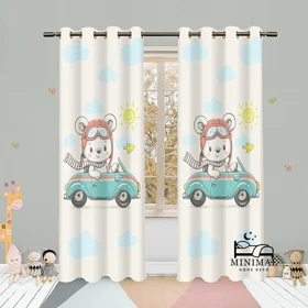 پرده کودک طرح خرسی مدل W4985