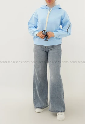 هودی باکسی آستین زیپ کد1005152