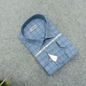 پیراهن چهارخونه مردانه قواره ازاد ( قواره کلاسیک ) _ استین بلند