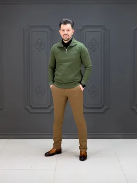 نیم زیپ 060902 AKOMOD زیتونی