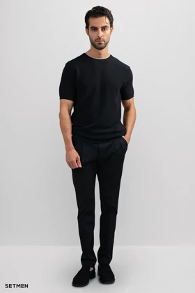 تیشرت بافت یقه گرد