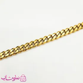 ست گردنبند و دستبند پسرانه کارتیه مدل استیل طلایی 7 میل