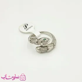 انگشتر دخترانه بولگاری مدل مار نقره ای