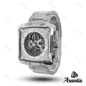 ساعت مردانه الگانس diamond سیلور صفحه سفید مشکی m-10242