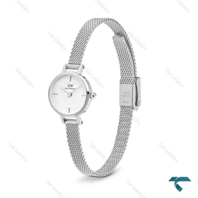 ساعت DW زنانه گرد مینی حصیری سیلور صفحه سفید DW-6654-L