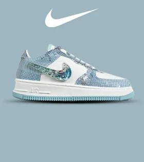 کفش کتانی مردانه و زنانه سفید آبی NIKE dunk low steam puppet مدل 7276