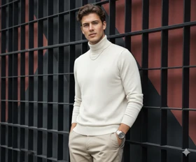 یقه اسکی بافت 100٪ پنبه