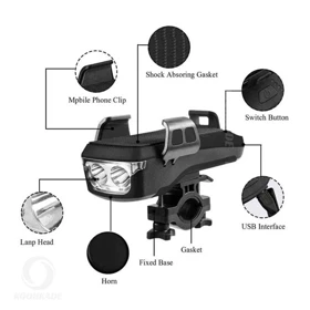 چراغ دوچرخه و جا موبایلی 4 کاره CK2020
