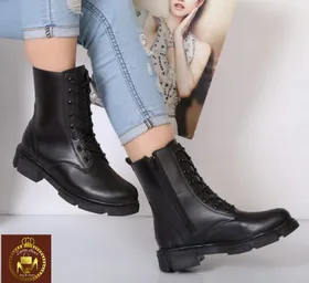 بوت بندی زنانه چرم پلاس