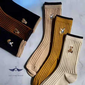 جوراب ساق بلند کبریتی گلدوزی برند شایسته