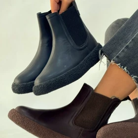 نیم بوت دوکش چرمی زیره برفی4383