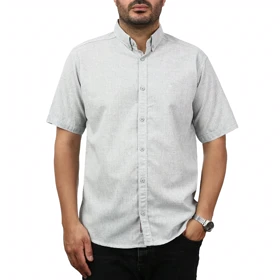پیراهن آستین کوتاه لینن مردانه مدل 6215955