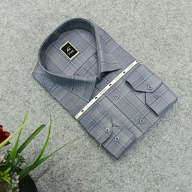 پیراهن مردانه استین بلند طرح چهارخونه