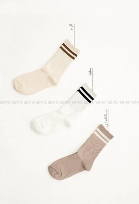 جوراب نیم ساق 2خط کد1005215