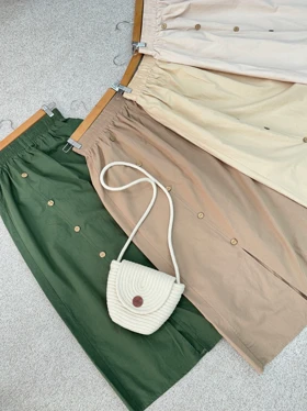 دامن لینن بغل دکمه