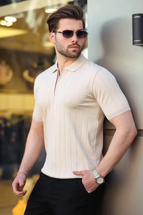 تیشرت یقه پولو مردانه اورجینال مدمکست madmext