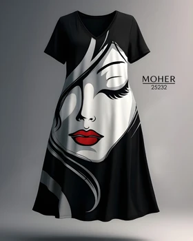 پیراهن زنانه سایز بزرگ طرح چهره