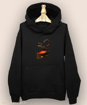 هودی مردانه و زنانه نوستالژی طرح اتو ذغالی