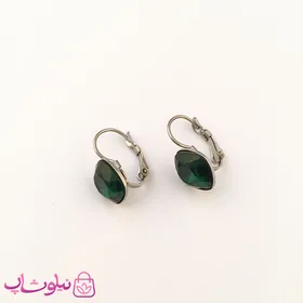 نیم ست زنانه استیل با سنگ رنگی سبز کد 1145