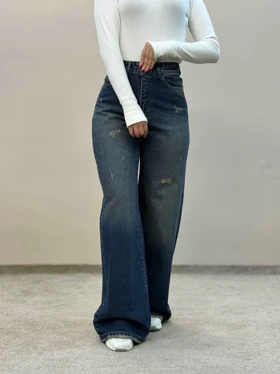 شلوار جین فلربگ سرمه ای 8170