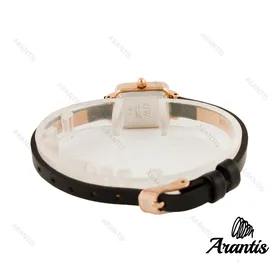 ساعت دنیل ولینگتون زنانه مستطیلی مینی رزگلد بند چرم مشکی w-2085