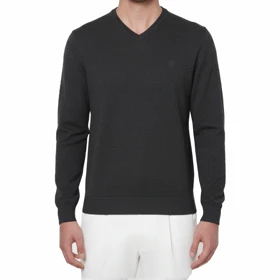 پلیور بافت یقه هفت ذغالی مردانه