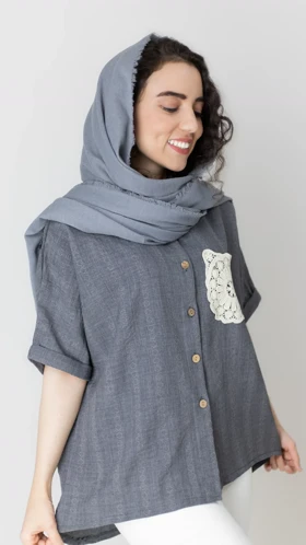 شومیز جیب مکرومه