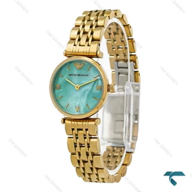 ساعت امپریو آرمانی زنانه مینی طلایی صفحه فیروزه ای Armani-8364-L
