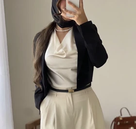 تاپ ساتن ابریشمی✨🤍