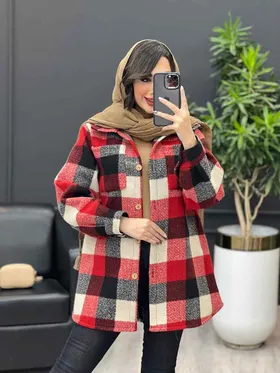 شکت دو جیب دکمه چوبی