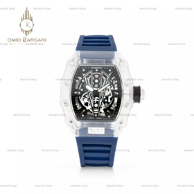 ساعت مچی ریچارد میل صفحه اسکلتون بند رابر سرمه ای Richard Mille