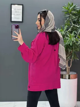 مانتو کتی لینن جیب کج