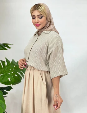شومیز راه راه روشنا کد : 00614
