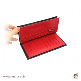 کیف پول مردانه پالتویی چرم شترمرغ mrc1211-16