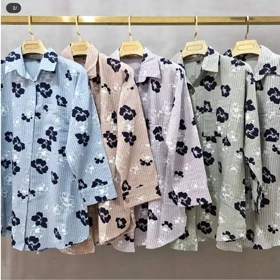 مانتو زنانه لینن دیپلمات گل‌دار