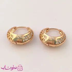 گوشواره زنانه حلقه‌ای نگین‌دار ژوپینگ 1002-1