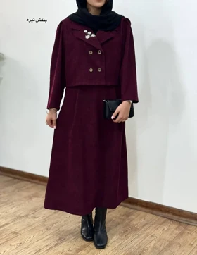 ست کت و دامن گلدوزی سیمین 2