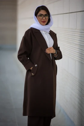 پالتو بلند جیب دکمه دار