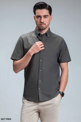 پیراهن مردانه آستین کوتاه لینن