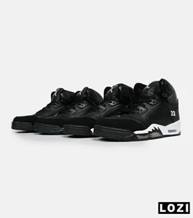 کتانی ساق‌دار زنانه و مردانه مشکی Nike air jordan 5