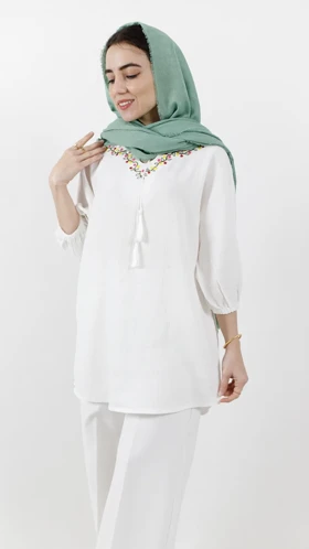 تونیک یقه گلی