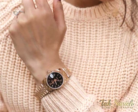 ساعت رولکس زنانه رزگلد مدل دیت جاست Rolex-1588-L