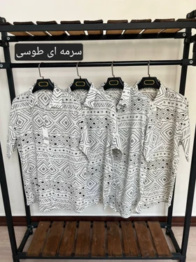 پیراهن آستین کوتاه  لینن چاپی 2543