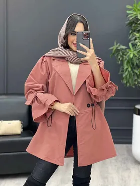 بارانی آستین کش جلو دو دکمه